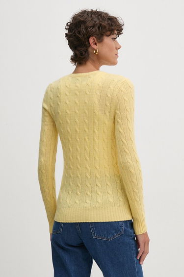 Sveter Polo by Ralph Lauren Cable Knit V-Neck Sweater Žltá | 211910422, 2