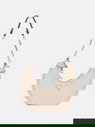 Beige Shoulder Bag with Chain Strap