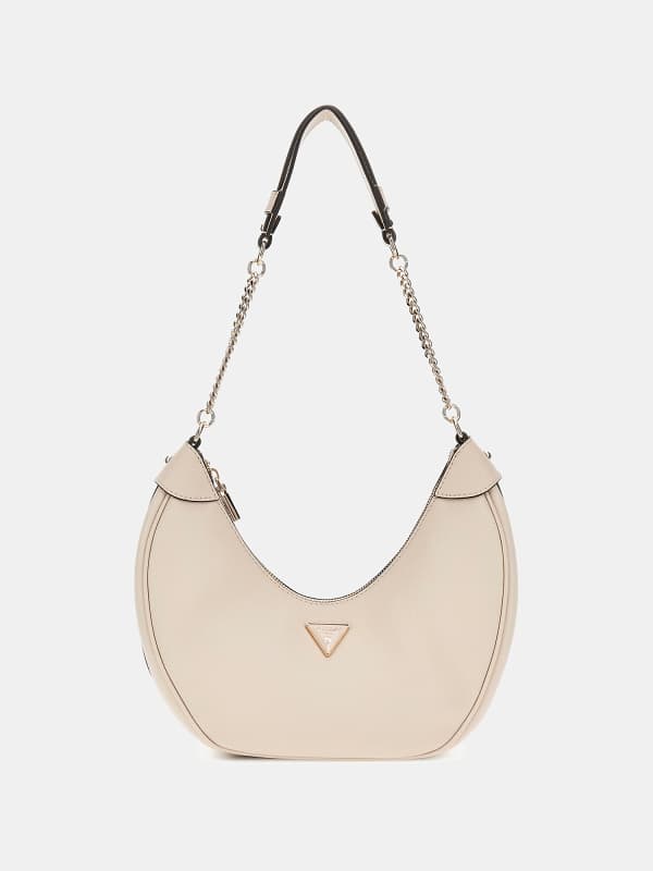 Taška cez rameno GUESS Beige Shoulder Bag with Chain Strap Béžová | HWBG9519010, 0