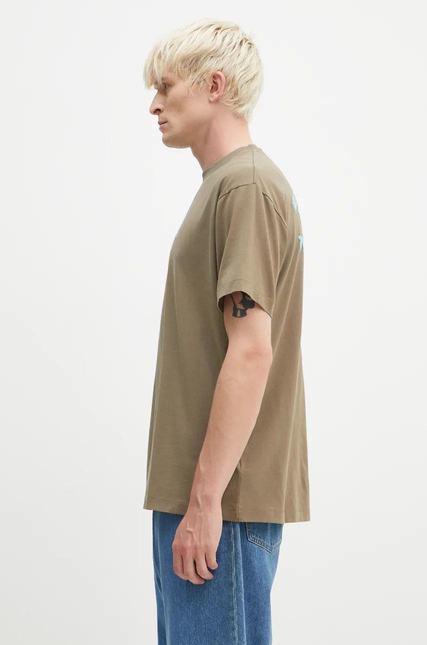Tričko Marcelo Burlon Vintage Logo Basic T-Shirt Print Zelené | CMAA056F24JER0066E4D, 1