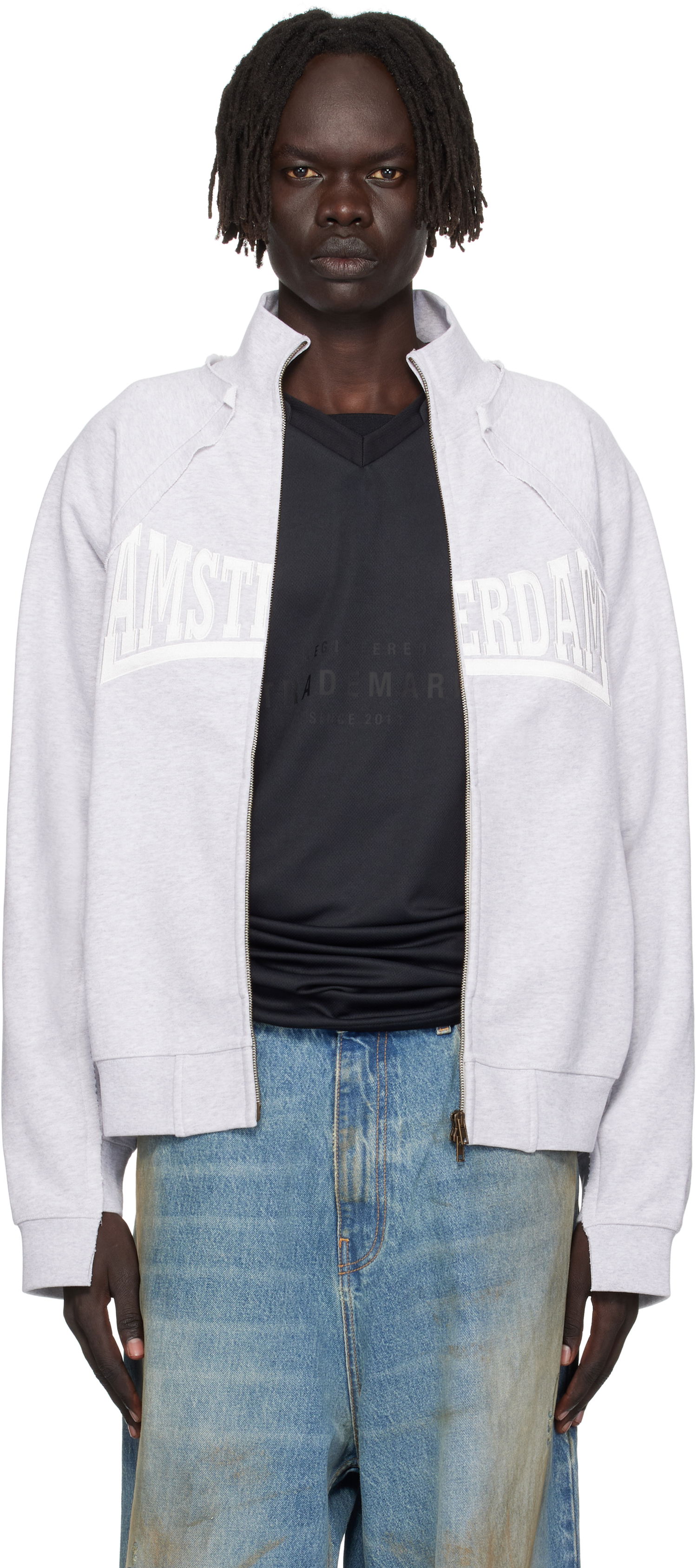 Mikina VETEMENTS Vetements 'Amsterdam' Zip-Up Sweatshirt Šedá | UH76ZU760GG, 0
