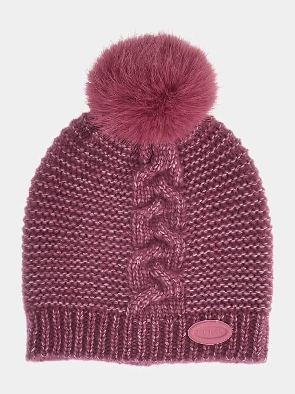 Kulicha GUESS Pom-Pom Beanie Vínová | AW9975WOL01, 0