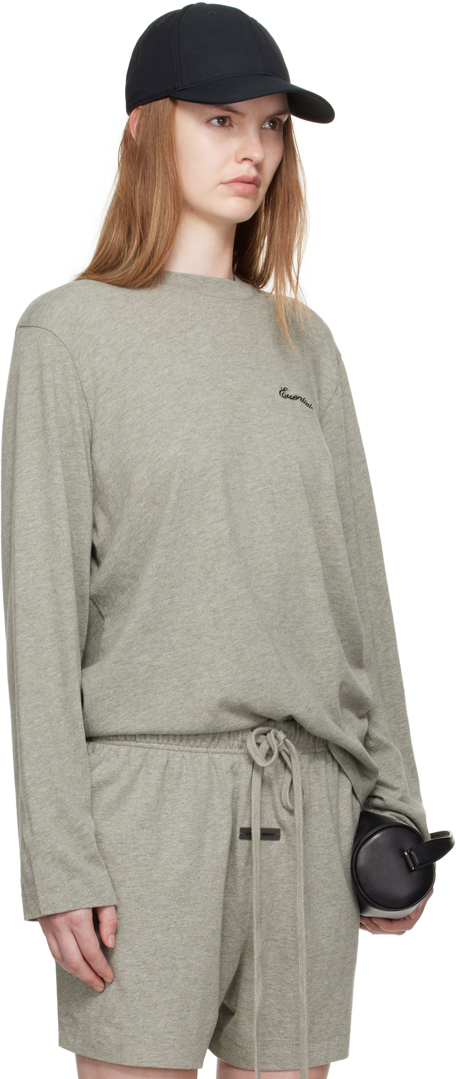 Tričko Fear of God Fear of God ESSENTIALS Classic Fit Long Sleeve T-Shirt Čierna | 125SP255885FW, 1