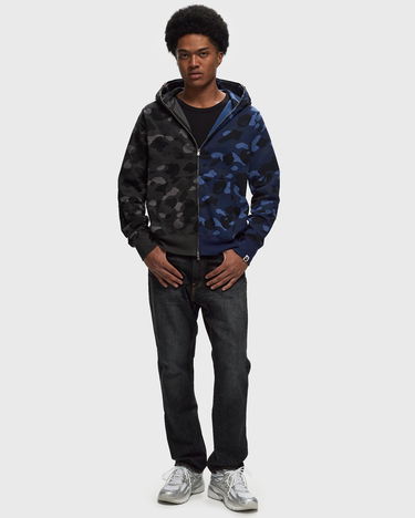 Mikina BAPE COLOR CAMO SEPARATE SHARK Hoodie Modrá | 001ZPK801001MBK3, 1