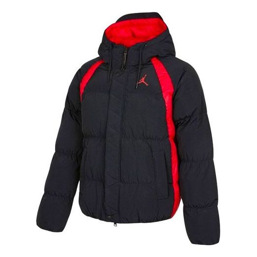 Prešívaná bunda Jordan Jordan Contrasting Print Hooded Puffer Jacket Čierna | DA9807-010