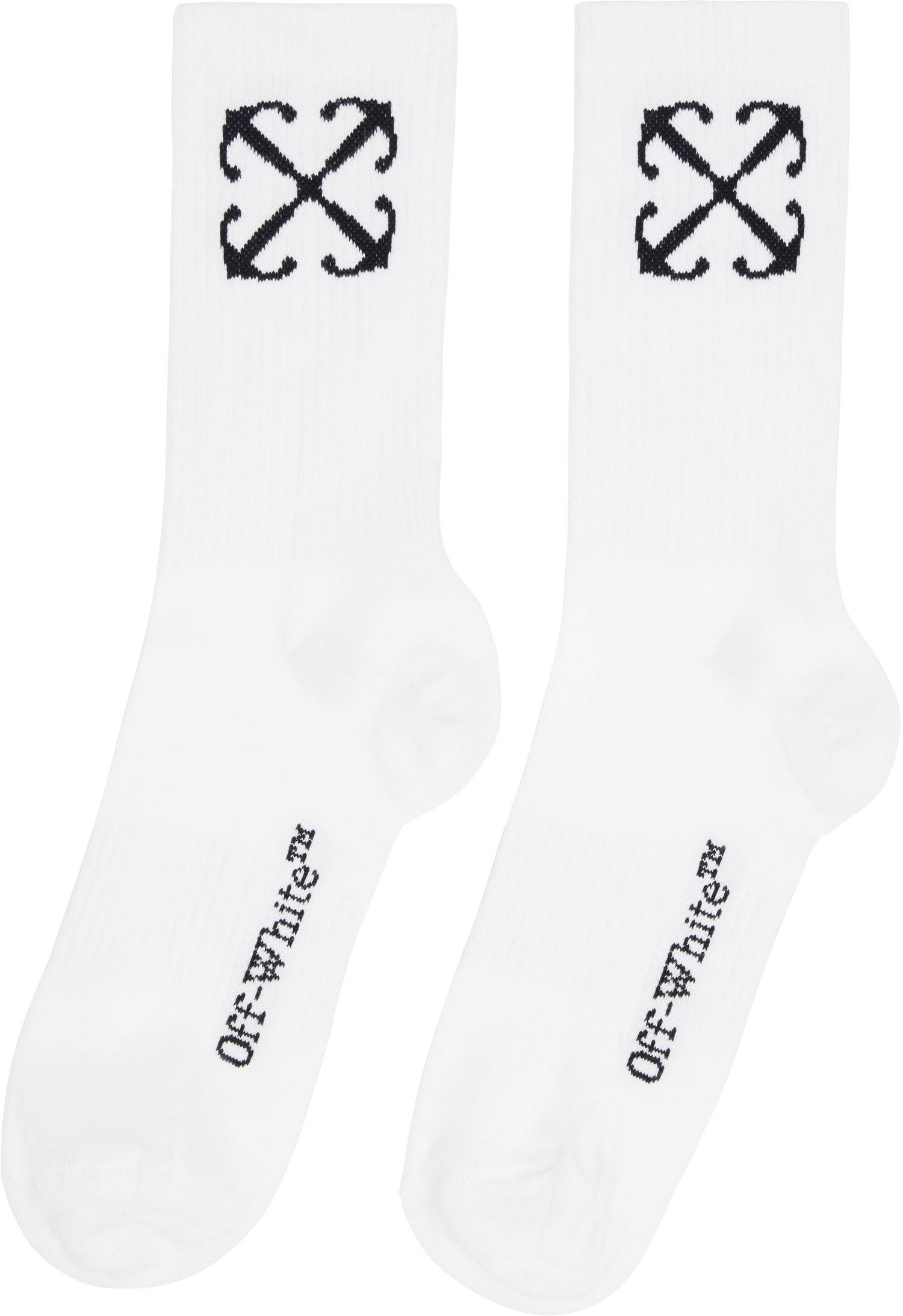 Ponožky Off-White White Mid Socks with Logo Biela | OMRA080C99KNI0010110, 1