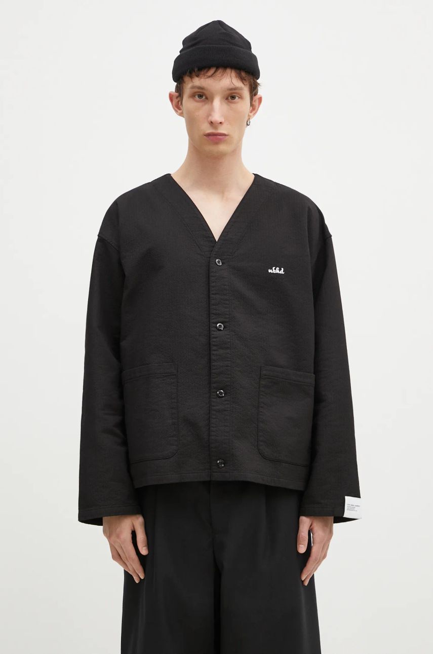 Sveter Neighborhood NEIGHBORHOOD Regular Fit V-Neck Cardigan Čierna | 242SPNH.SHM05, 0