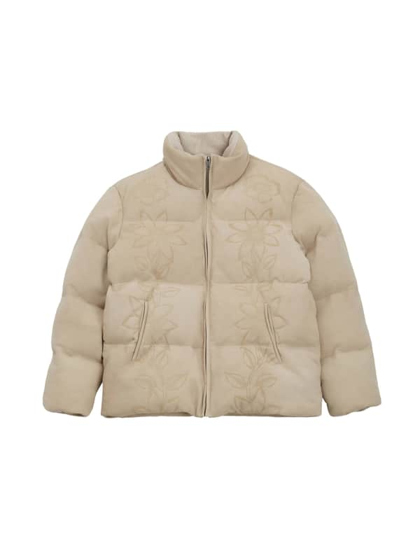 Prešívaná bunda GUESS Suede Puffer Jacket Béžová | M2BL01L0QZ0