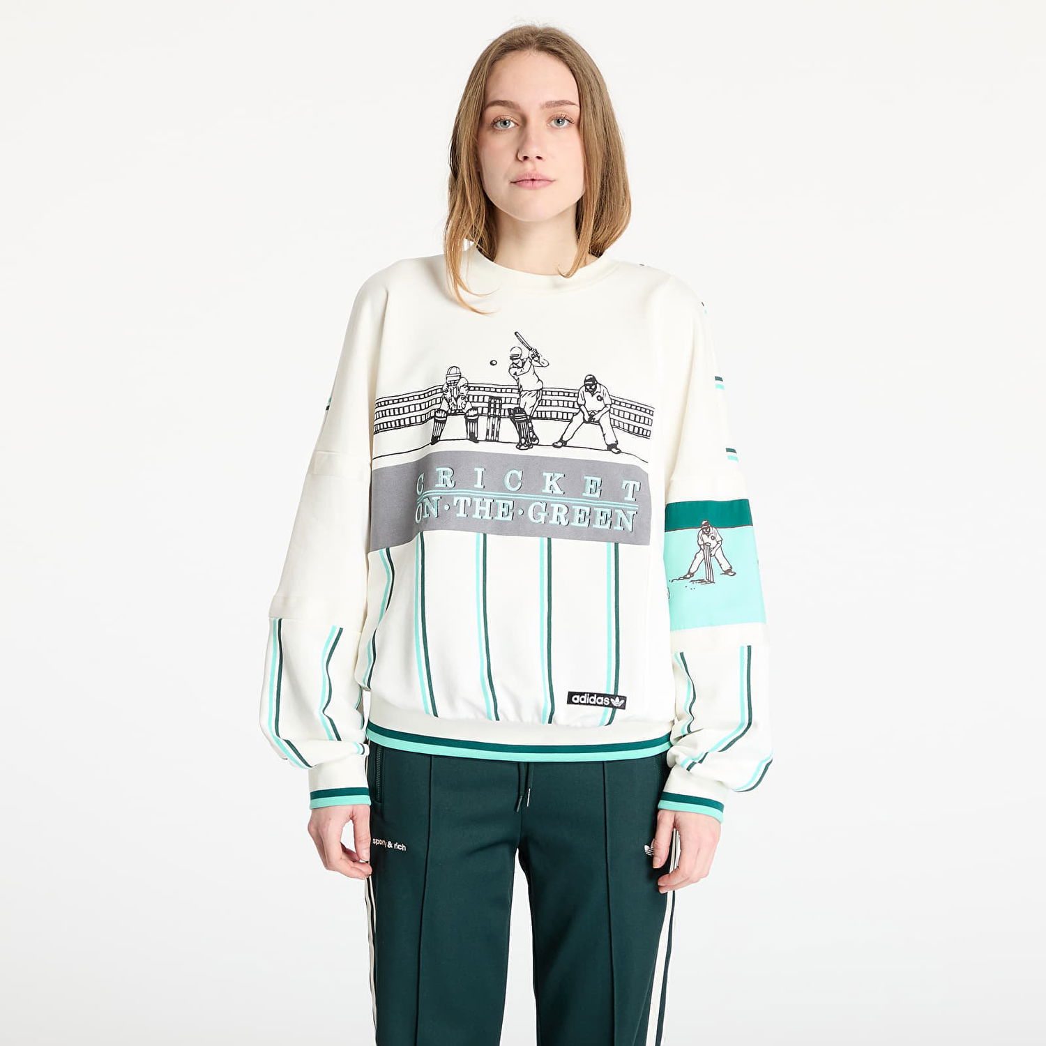 Sveter adidas Originals Retro Sports Cricket-Inspired Crew Sweatshirt Biela | KA4386, 0