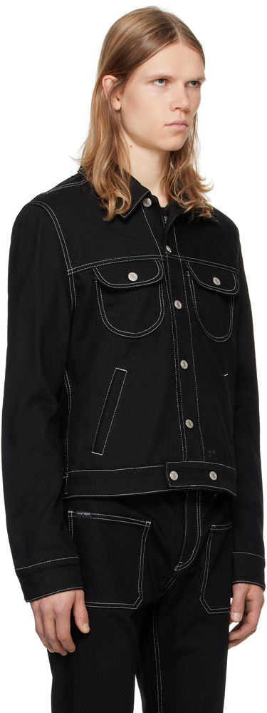 Bunda Courrèges Topstitched Denim Trucker Jacket Čierna | 123DBL024DE0020, 1