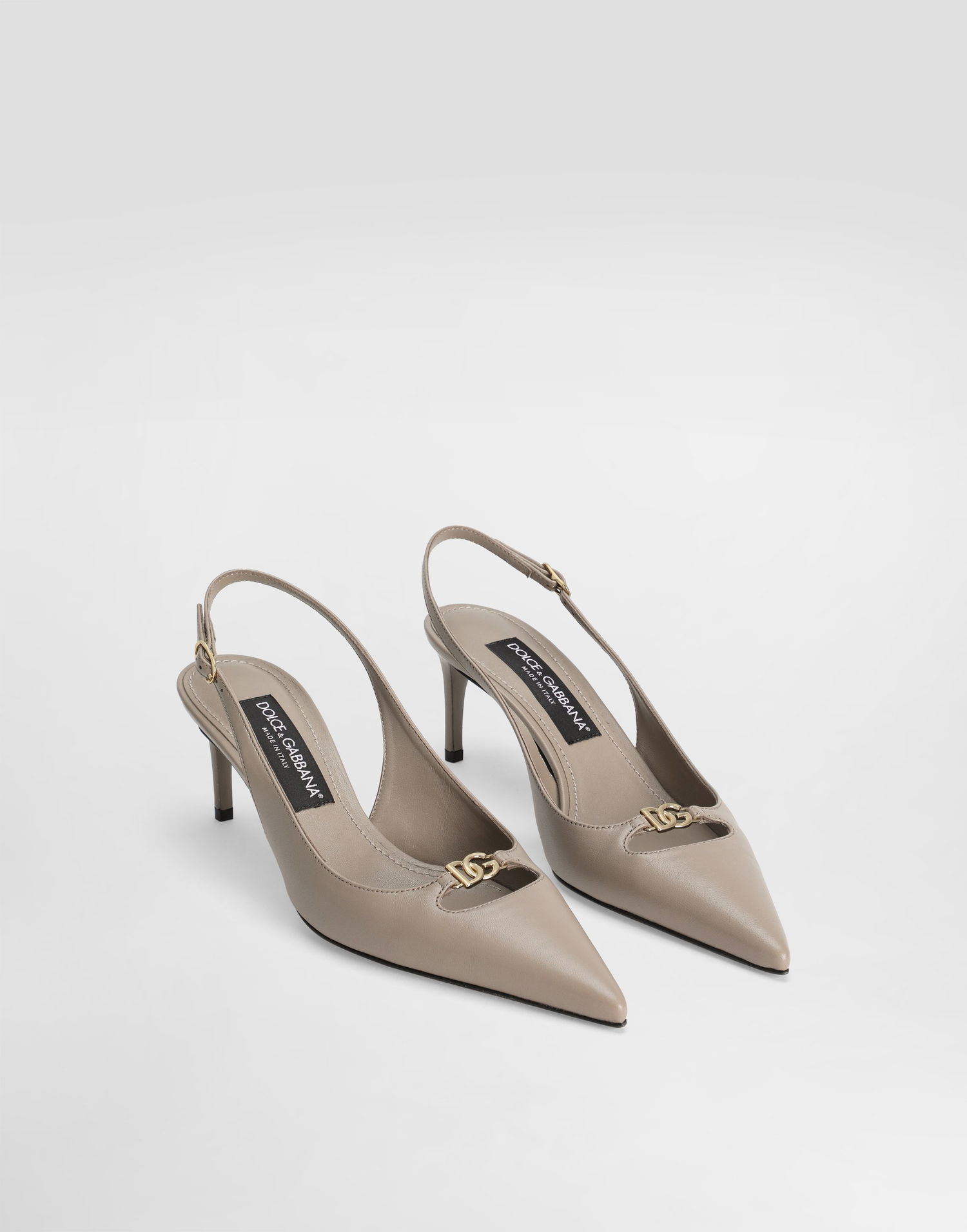Doplnky Dolce & Gabbana Dolce & Gabbana Silk-Effect Nappa Leather Slingbacks Béžová | CG0796A19538I399, 1