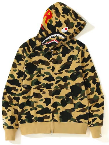 Mikina BAPE 1st Camo 2nd Shark Full Zip Hoodie Žltá | 1J70115006-YEL, 0