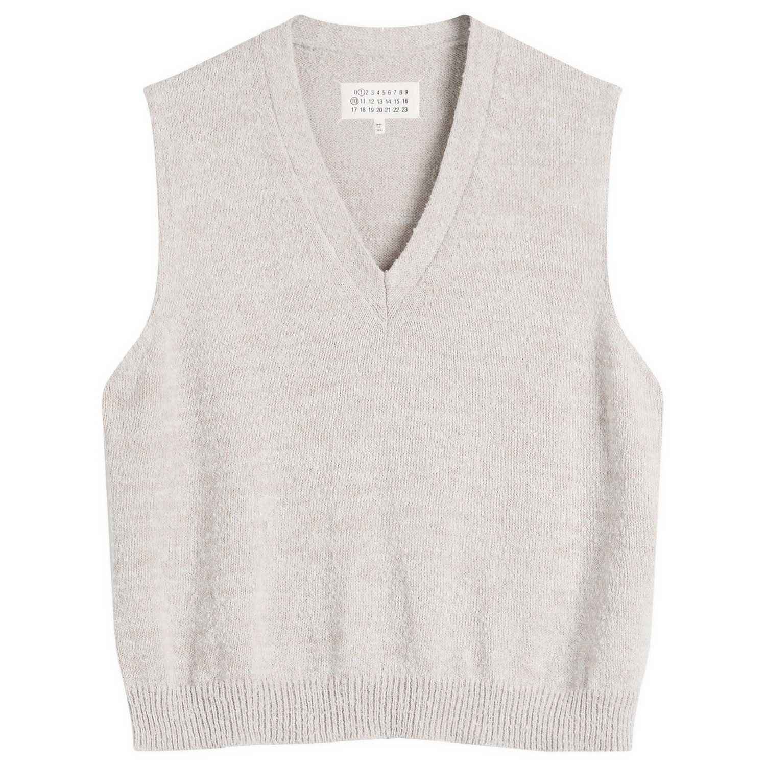 Vesta Maison Margiela V-Neck Knitted Vest, Size Large Béžová | S50FB0115-M13152-003F, 1