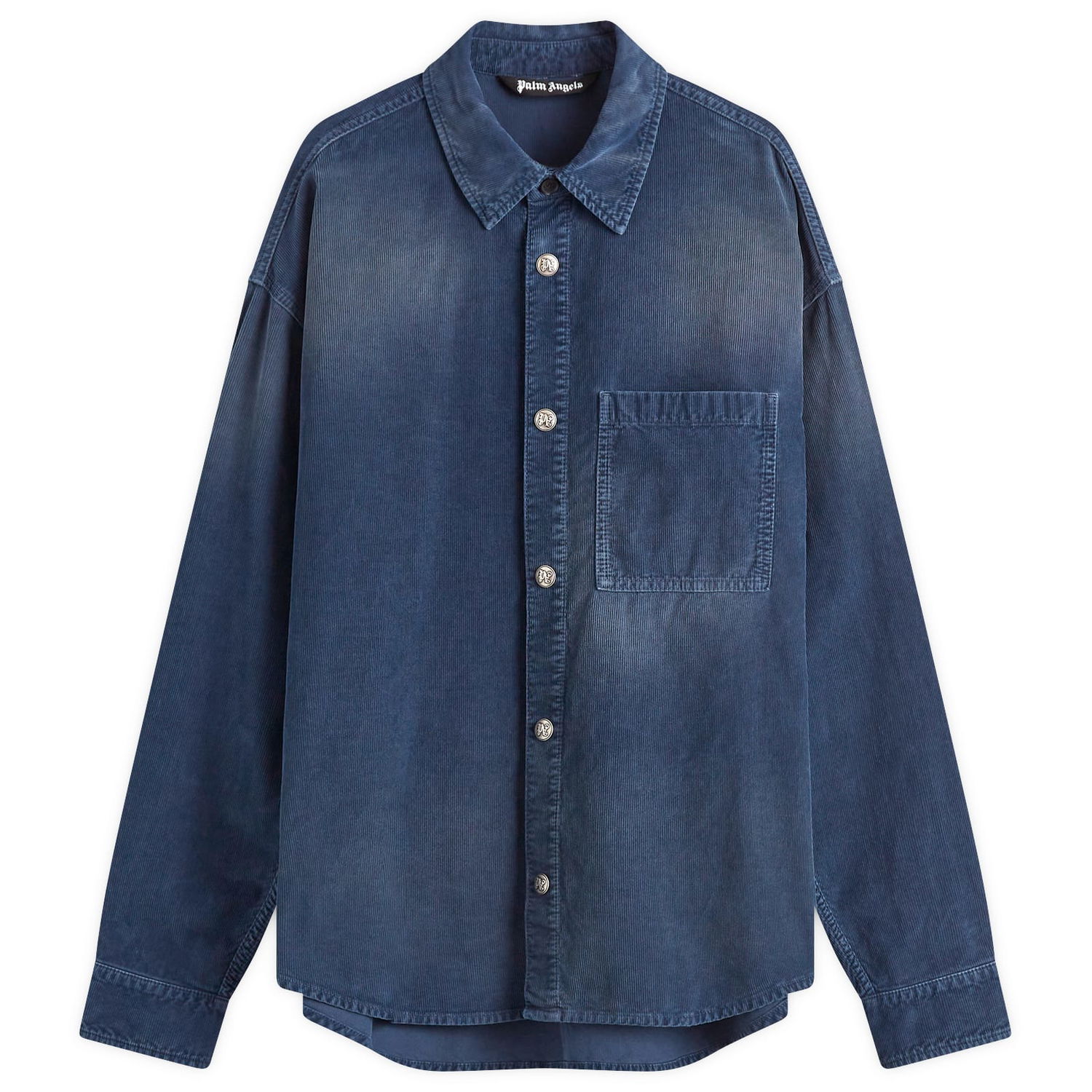 Košeľa Palm Angels Corduroy Overshirt Modrá | PMES043S25FAB0024646, 0