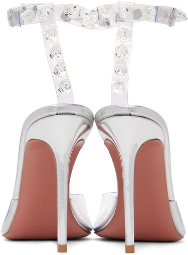 Starostlivosť o obuv Amina Muaddi Amina Muaddi Julia Glass Heeled Sandals Metalická | JULIA GLASS SANDAL CT PVC, 1