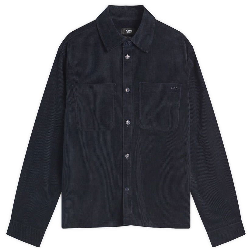 Košeľa A.P.C. Men's Leon Corduroy Overshirt Navy | COHBB-H32019-IAK