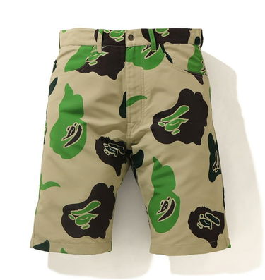 Šortky BAPE Def Camo Wide Shorts Zelené | 001SPH301022X, 0