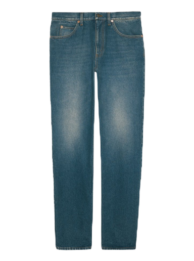 Džínsy Gucci Washed Regular Fit Jeans Modrá | 623953 XDBBQ 4011