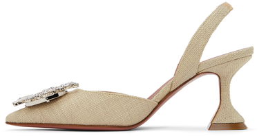 Tenisky a topánky Amina Muaddi Sling 70 Textile Heels Béžová | BEGUM SLING 70 CL CANVAS, 2