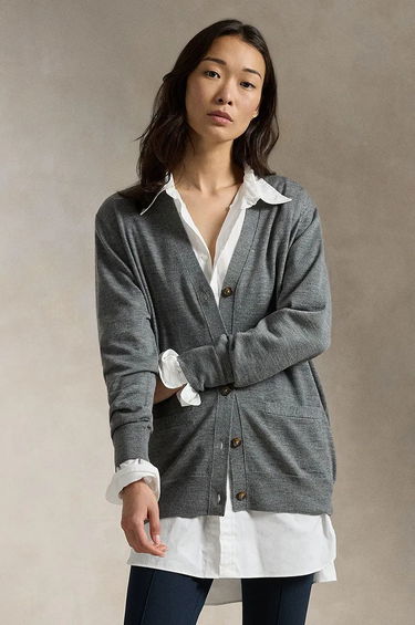 Sveter Polo by Ralph Lauren Wool Cardigan Šedá | 211956233, 0
