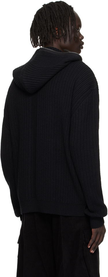 Mikina Rick Owens Rick Owens Concordians Zipped Knit Hoodie Čierna | RU02E1647 KWV, 2