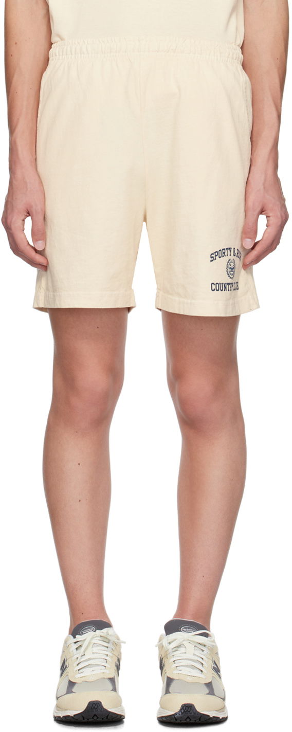 Šortky Sporty & Rich Off-White Varsity Crest Shorts Béžová | SH021S409VC, 0