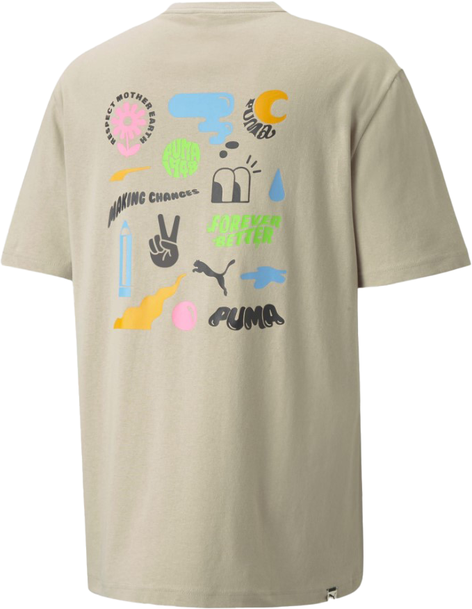 Tričko Puma Downtown Graphic Tee Béžová | 53159642, 1