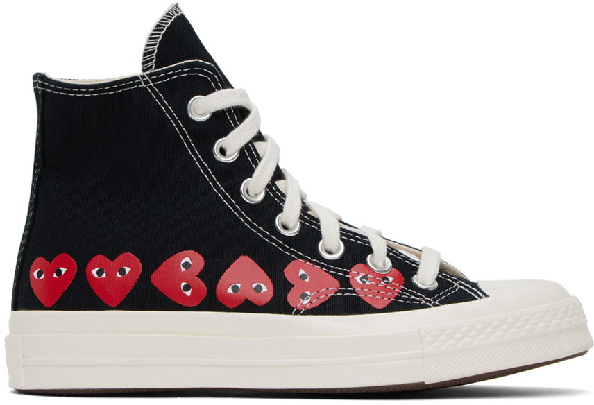 Tričko Comme des Garçons COMME des GARÇONS PLAY Chuck 70 Multi Heart Čierna | K127, 0