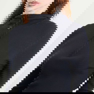 Mikina Cecilie Bahnsen Cecilie Bahnsen Belma Merino Knit Ribbed Hoodie Čierna | 425KNI50006, 5