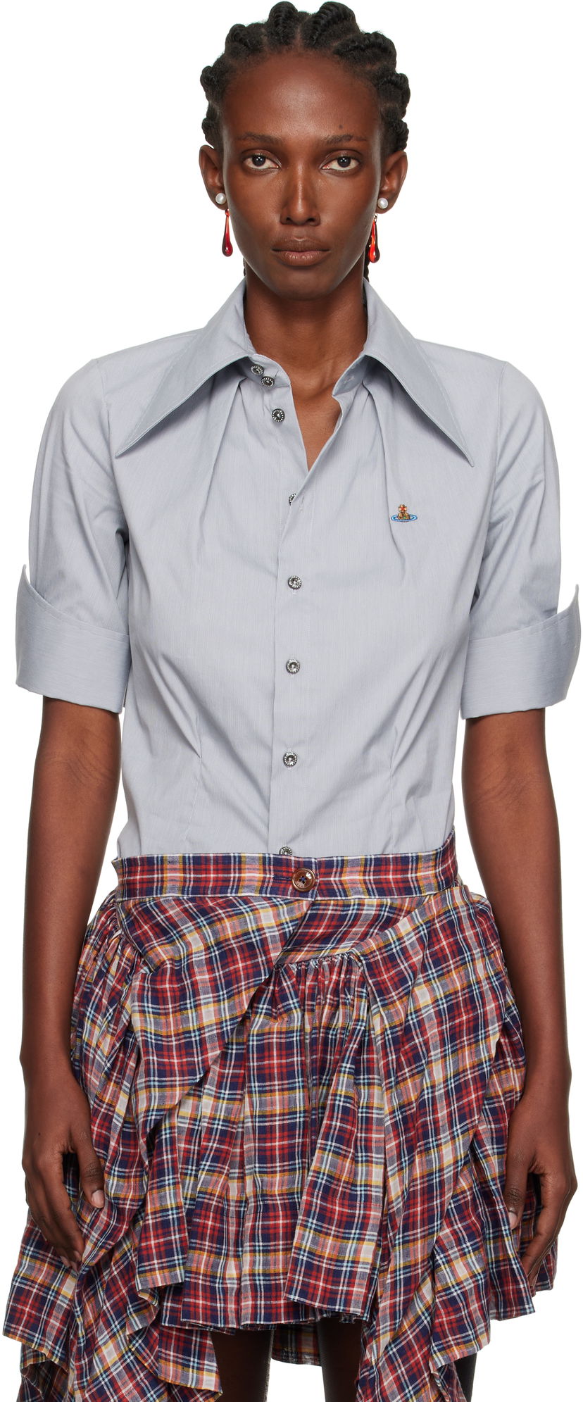 Košeľa Vivienne Westwood Vivienne Westwood Short Sleeve Violin Shirt Modrá | 15010066-W012Z-