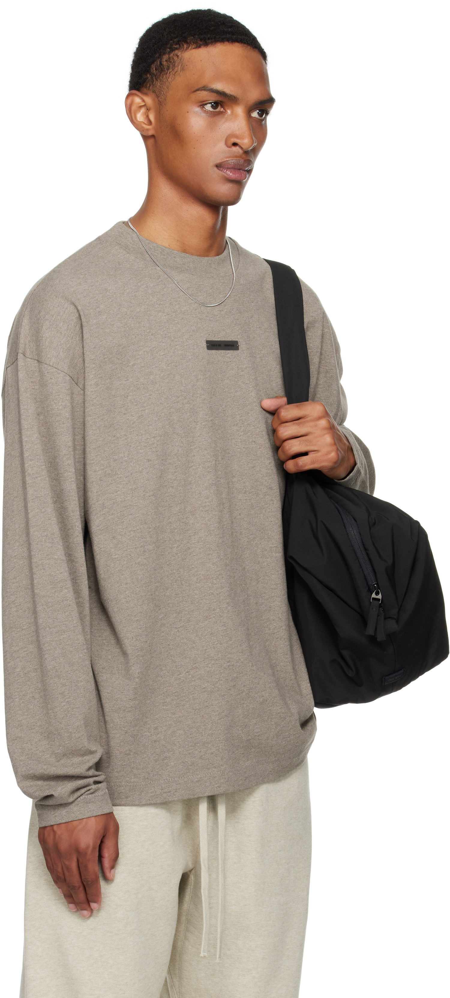 Tričko Fear of God Fear of God ESSENTIALS Classic Fit Long Sleeve T-Shirt Šedá | 125SP254203F, 1