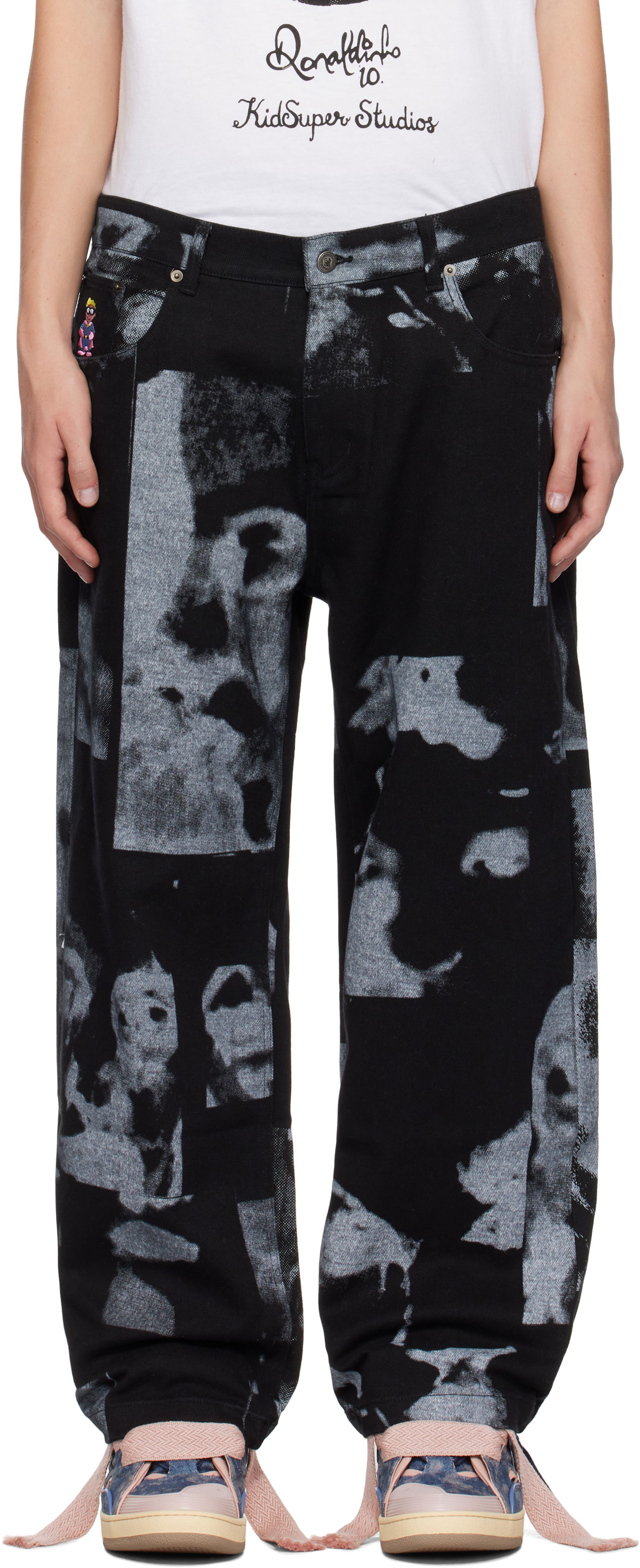 Nohavice KidSuper Collage Faces Trousers Čierna | AW24-PT-16, 0