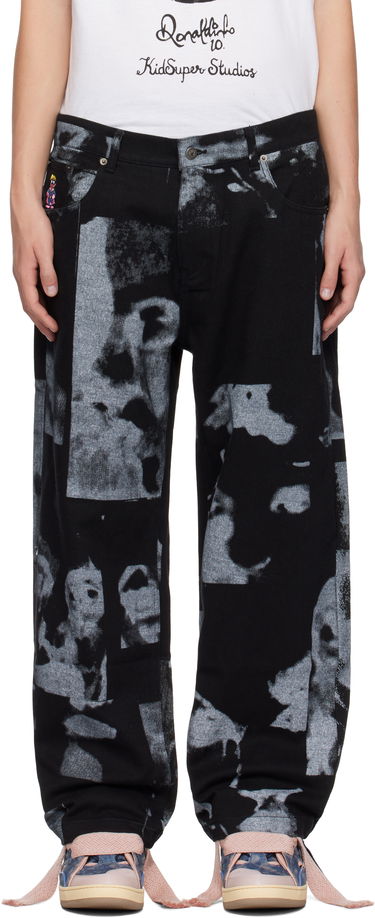 Nohavice KidSuper Collage Faces Trousers Čierna | AW24-PT-16, 0