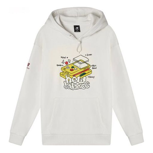 Mikina New Balance Print Hoodie Biela | AMT11336-IV, 0