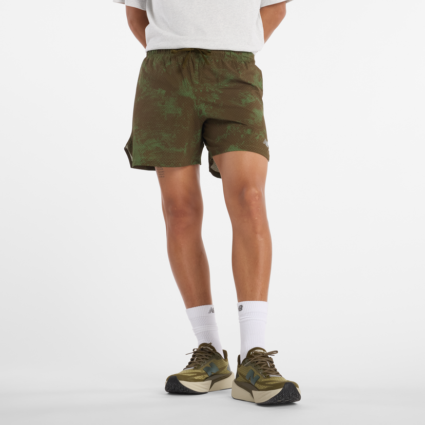 Šortky New Balance Patterned Performance Shorts Zelené | NBMS43285WDL