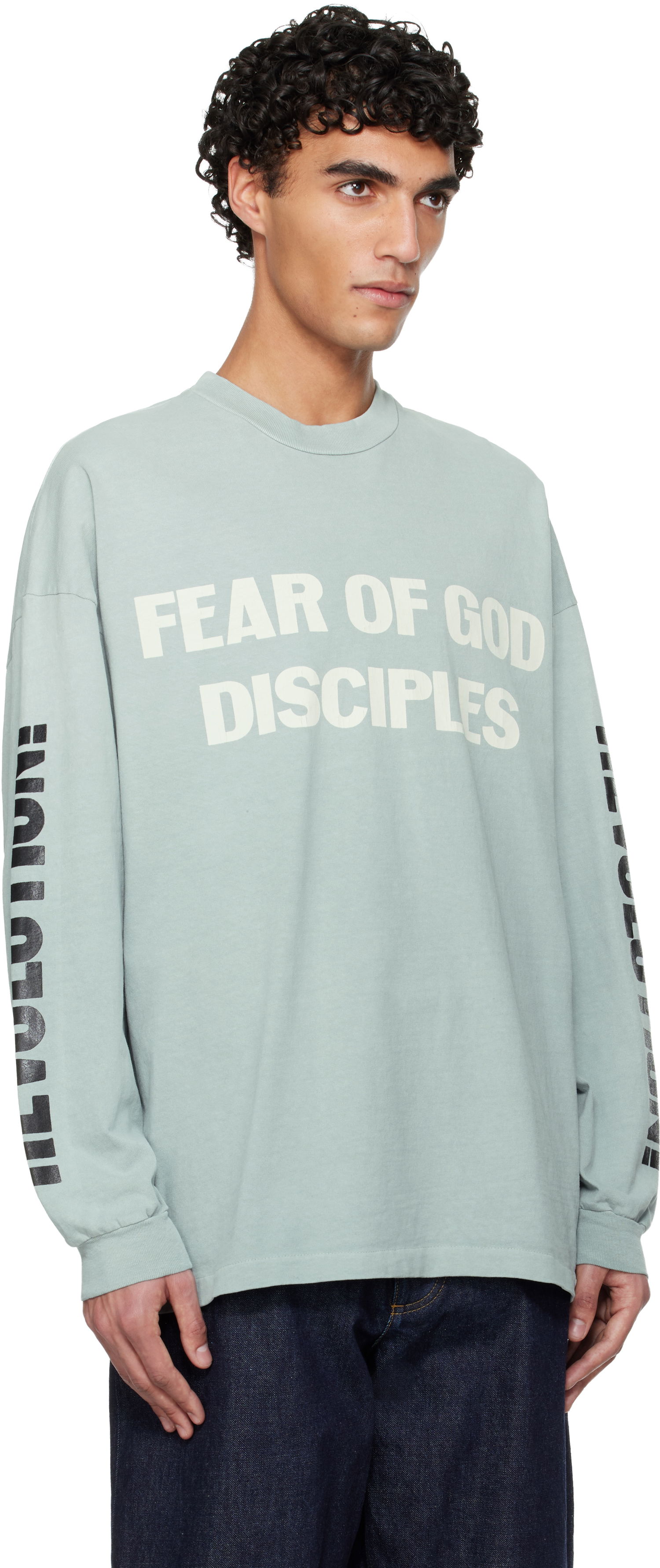 Tričko Fear of God Fear of God 'Disciple' Relaxed Long Sleeve T-shirt Tyrkysová | FG25FW10-10404HWJ-974, 1