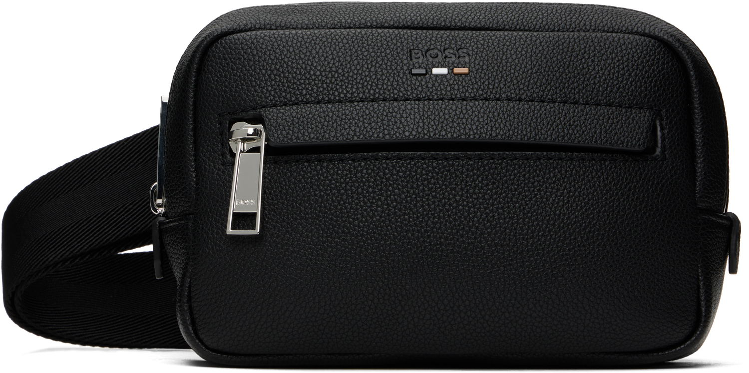 Ľadvinka BOSS BOSS Pebble-Grained Faux-Leather Belt Bag Čierna | 50548019, 0