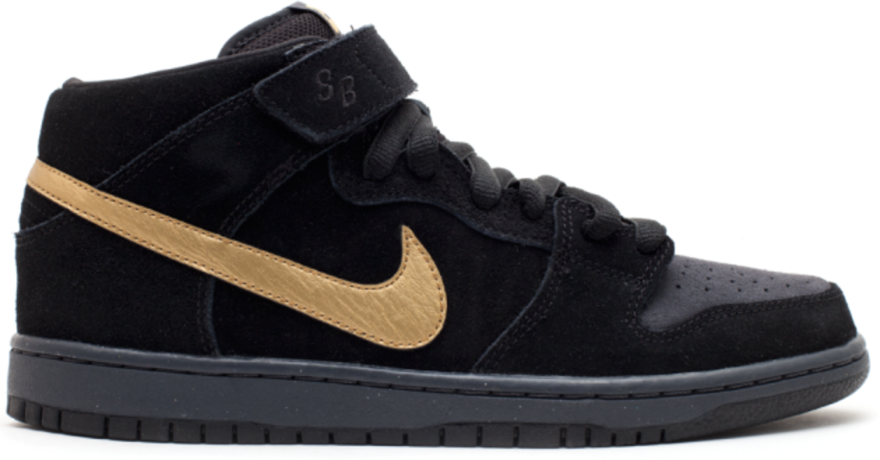 Tenisky a topánky Nike SB SB Dunk Mid Obsidian Metallic Gold Čierna | 314383-474, 0