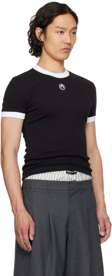Tričko Marine Serre Marine Serre Moon Logo Fitted Jersey T-Shirt Biela | MTT088B CJER0008, 4