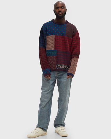 Sveter thisisneverthat Patchwork Knit Pullover Sweater Modrá | TN243KKNPK06MLT, 1