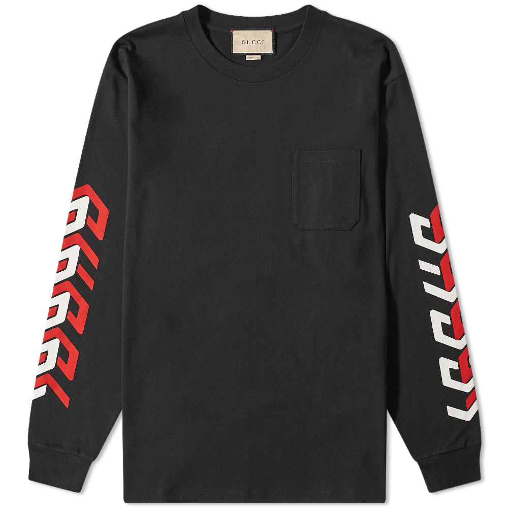 Tričko Gucci Gucci Geometric Long Sleeve T-Shirt Čierna | 676063-XJDWA-1152, 0