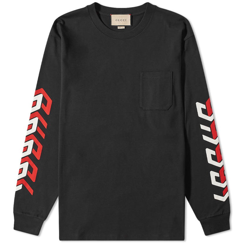 Tričko Gucci Gucci Geometric Long Sleeve T-Shirt Čierna | 676063-XJDWA-1152