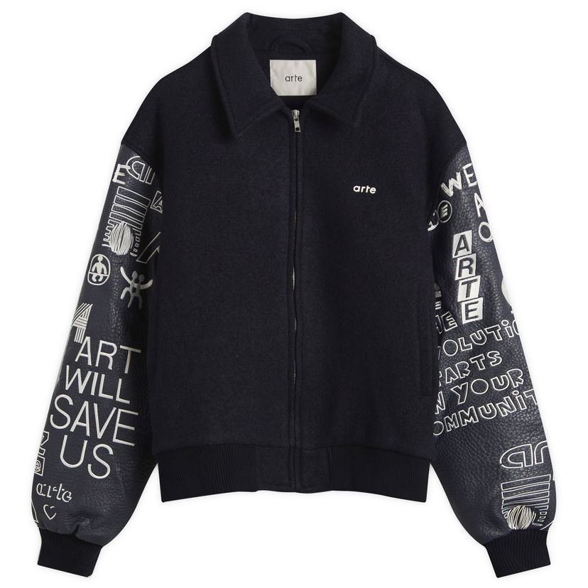 Bomber bunda Arte Antwerp Art Saves College Jacket, Size Large Navy | AW25-074J-NVY