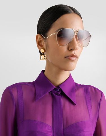 Košeľa Dolce & Gabbana Dolce & Gabbana Chiffon Silk Shirt Fialová | F5T63TFU1ATF0571, 3