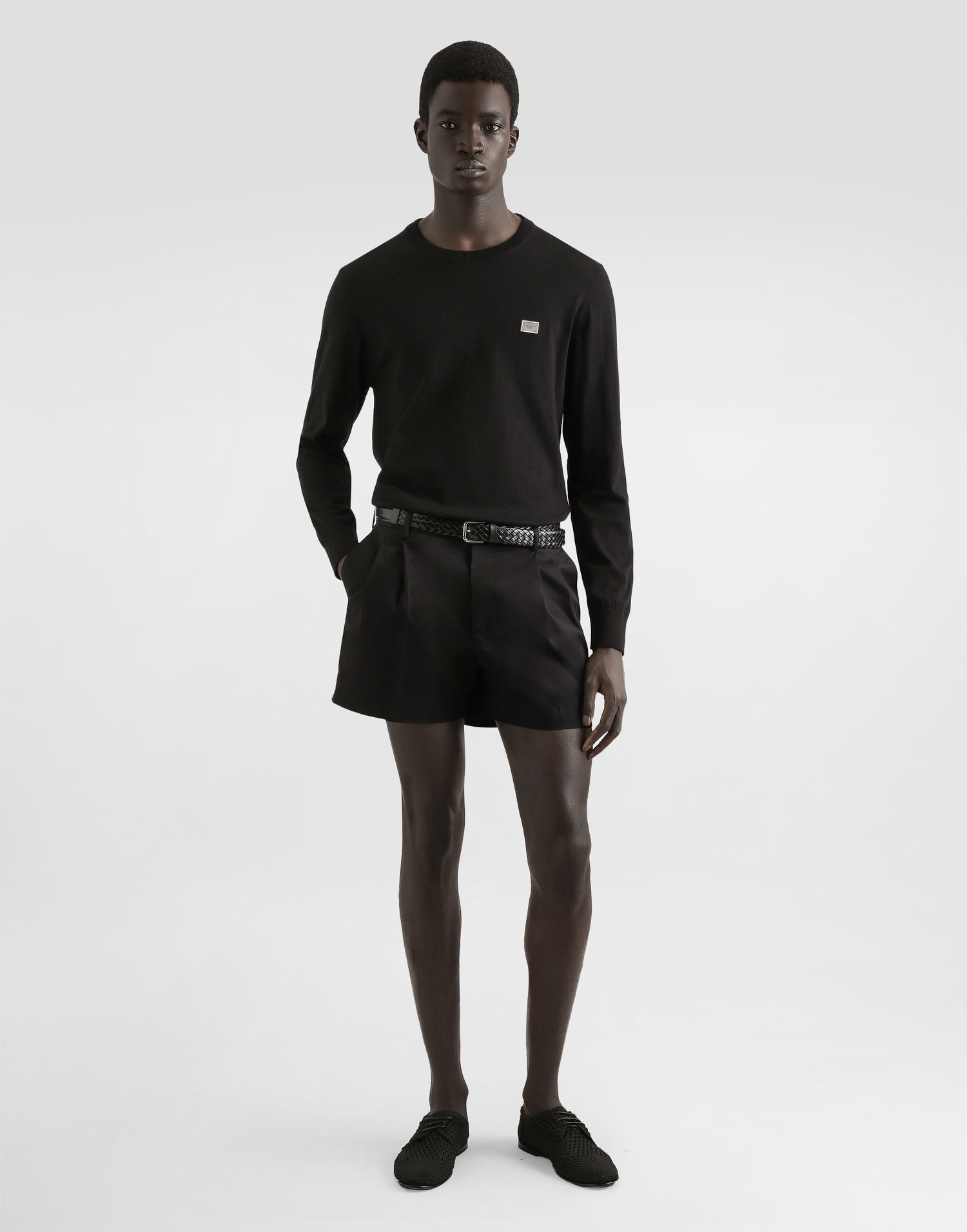 Šortky Dolce & Gabbana Dolce & Gabbana Cotton Gabardine Pleated Shorts Čierna | GP0X9TFUFNVN0000, 1