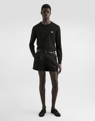 Šortky Dolce & Gabbana Dolce & Gabbana Cotton Gabardine Pleated Shorts Čierna | GP0X9TFUFNVN0000, 1