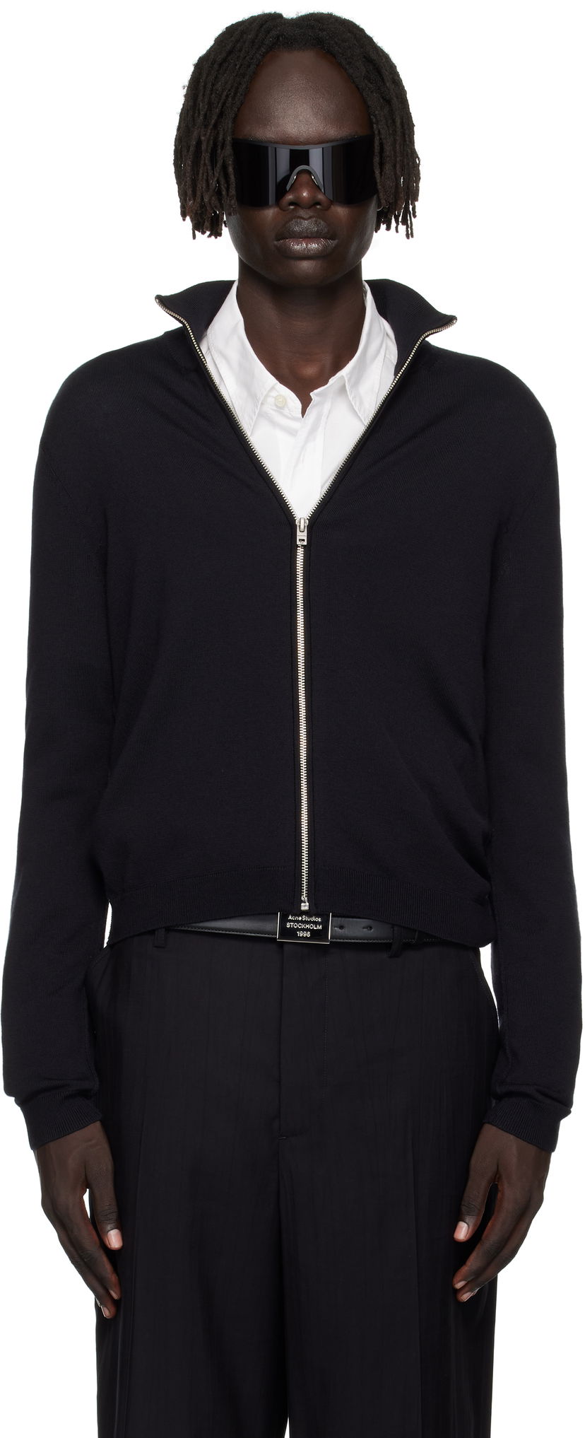 Sveter Acne Studios Zip Up Cardigan Čierna | B60365-
