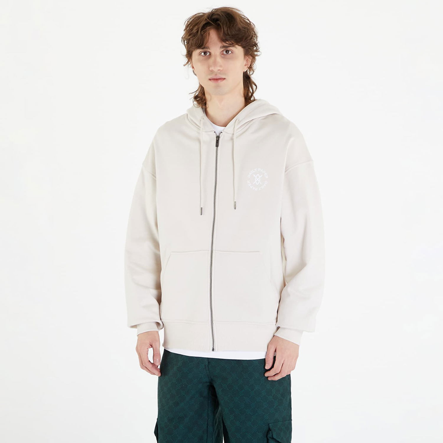 Mikina DAILY PAPER Circle Zip Hoodie Béžová | 2412004, 0