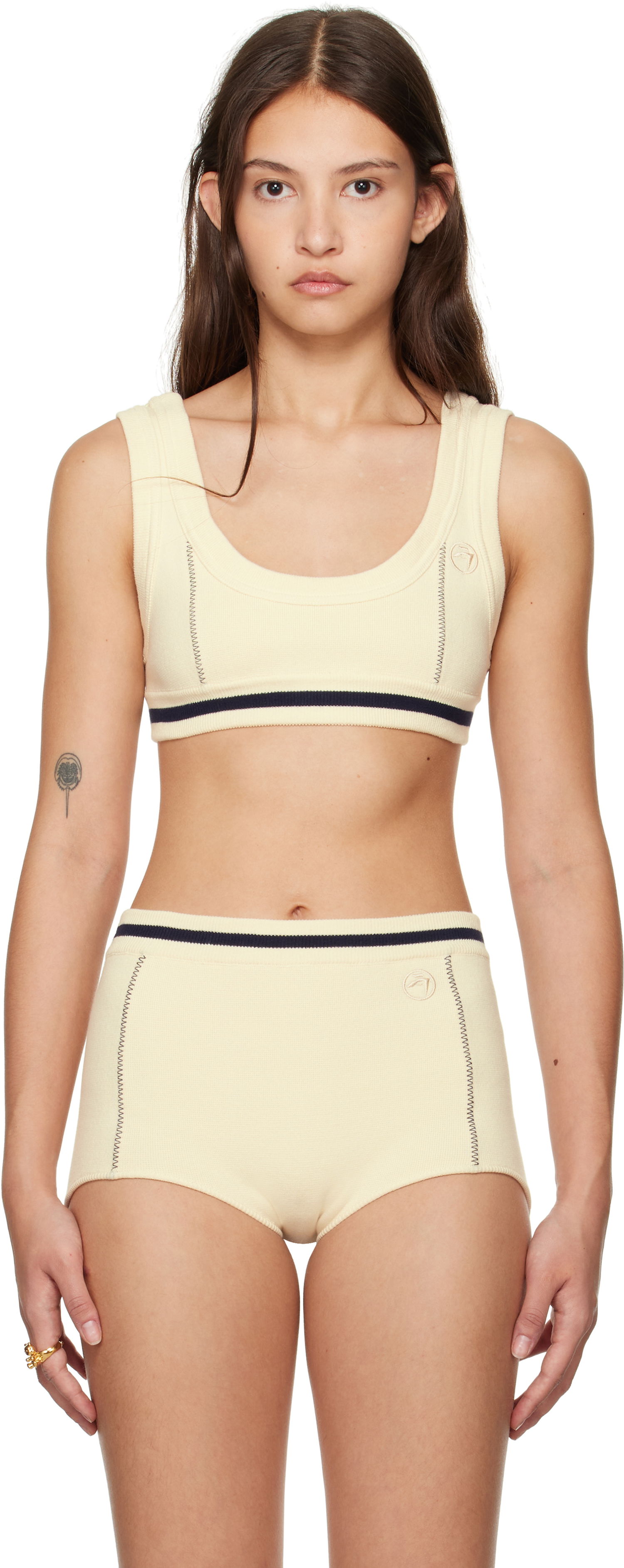 Podprsenka Ambush Contrast Stitch Bra Top Béžová | BWHR001F24KNI0013131, 0