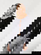 Glitter Cardigan With Logo Buttons